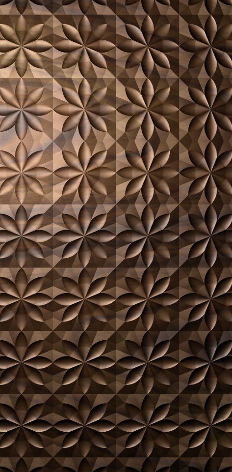 3D Wall Pannel - AW-513 Geometric Floral Petal Relief Carving Design